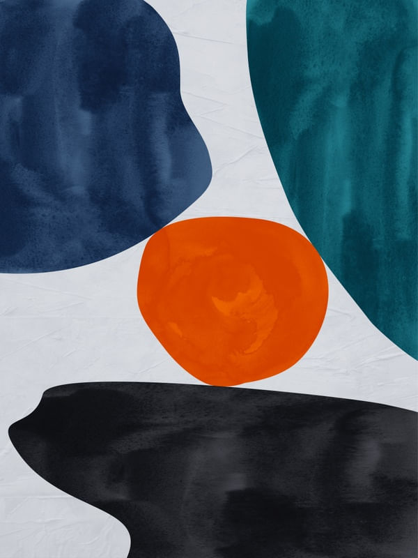 ARTE COLORIDA LARANJA VERDE AZUL - ABSTRATO ORGÂNICO - 311A