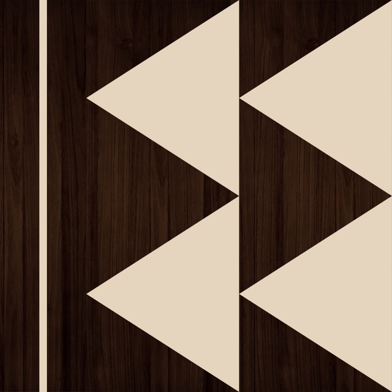 ARTE COLORIDA COM DETALHE EM MADEIRA MARROM - ABSTRATO GEOMETRICO WOOD - 20A - Q