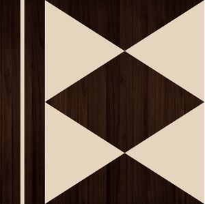 ARTE COLORIDA COM DETALHE EM MADEIRA MARROM - ABSTRATO GEOMETRICO WOOD - 20B - Q