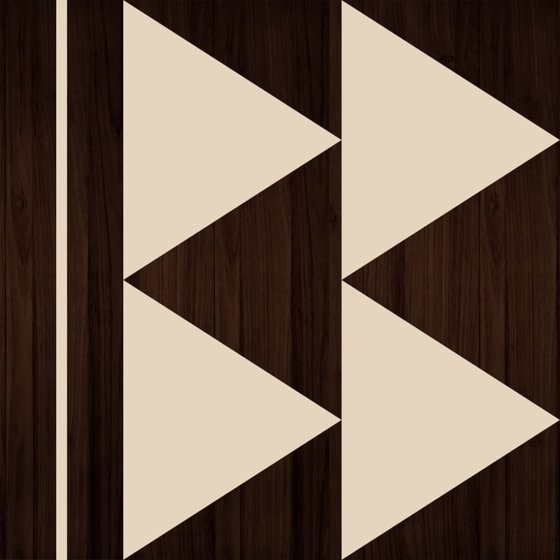 ARTE COLORIDA COM DETALHE EM MADEIRA MARROM - ABSTRATO GEOMETRICO WOOD - 20D - Q