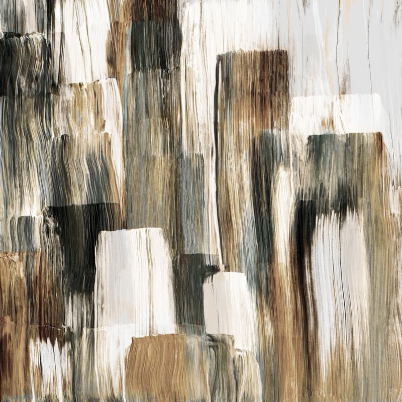 UNDONE 7 QUADRADO NEUTRO SEPIA BRANCO - ABSTRATO ELEGANTE PINCELADAS PINTURA