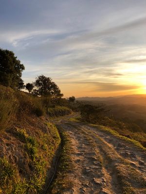 CAMINHO NA MONTANHA AO POR DO SOL
