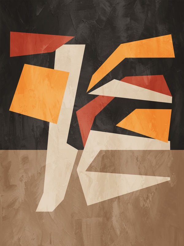 ARTE CONTEMPORANEA COLORIDA AMARELO LARANJA MARROM - ABSTRATO ORGÂNICO - 297A3