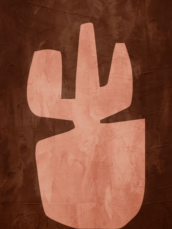 ARTE CONTEMPORANEA COLORIDA BEGE MARROM - ABSTRATO ORGÂNICO - 302A