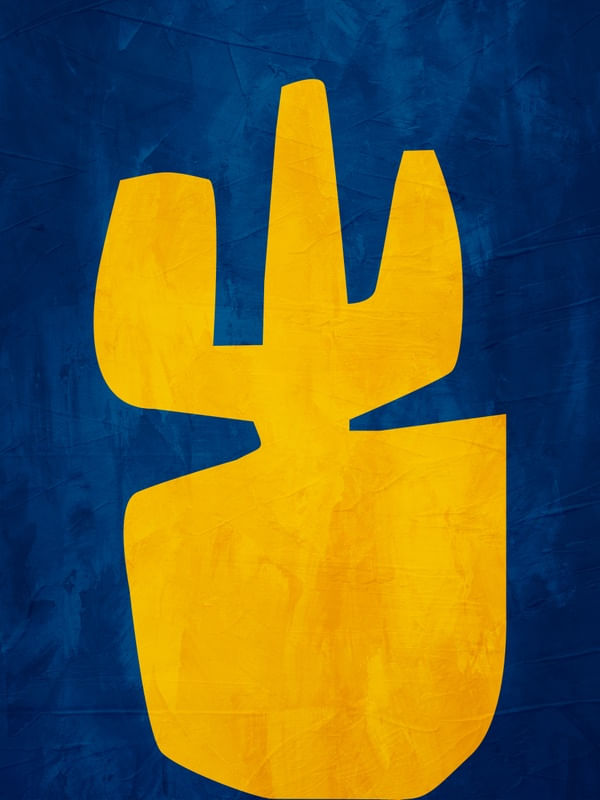 ARTE CONTEMPORANEA COLORIDA AMARELO AZUL - ABSTRATO ORGÂNICO - 302A5