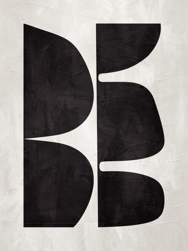 ARTE CONTEMPORANEA COLORIDA BEGE PRETO - ABSTRATO ORGÂNICO - 305A