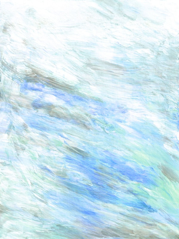 FOND MEMORIES 2 AZUL VERDE BRANCO - PASTEL ABSTRATO ORGANICO ELEGANTE PINTURA