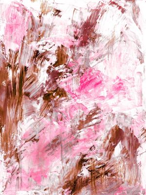 FLY FREE 2 ROSA MARROM BRANCO - ABSTRATO ORGANICO TEXTURIZADO PINTURA