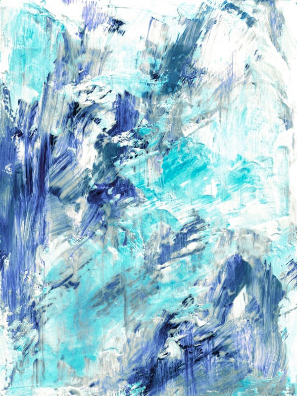 FLY FREE 3 AGUA AZUL BRANCO - ABSTRATO ORGANICO TEXTURIZADO PINTURA