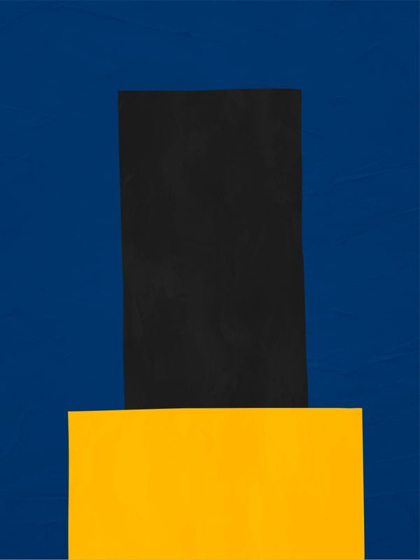 ARTE COLORIDA AZUL AMARELO - ABSTRATO ORGÂNICO - 247C1