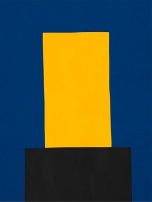 ARTE COLORIDA AZUL AMARELO - ABSTRATO ORGÂNICO - 247C2