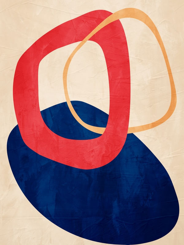ARTE COLORIDA ROSA BEGE AZUL - ABSTRATO ORGÂNICO - 291A2