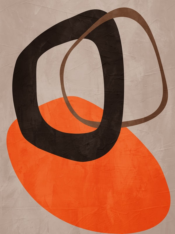 ARTE COLORIDA MARROM BEGE LARANJA - ABSTRATO ORGÂNICO - 291A3