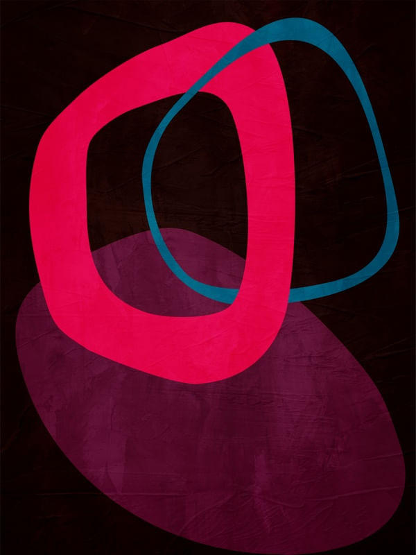 ARTE COLORIDA ROXO ROSA AZUL - ABSTRATO ORGÂNICO - 291A4