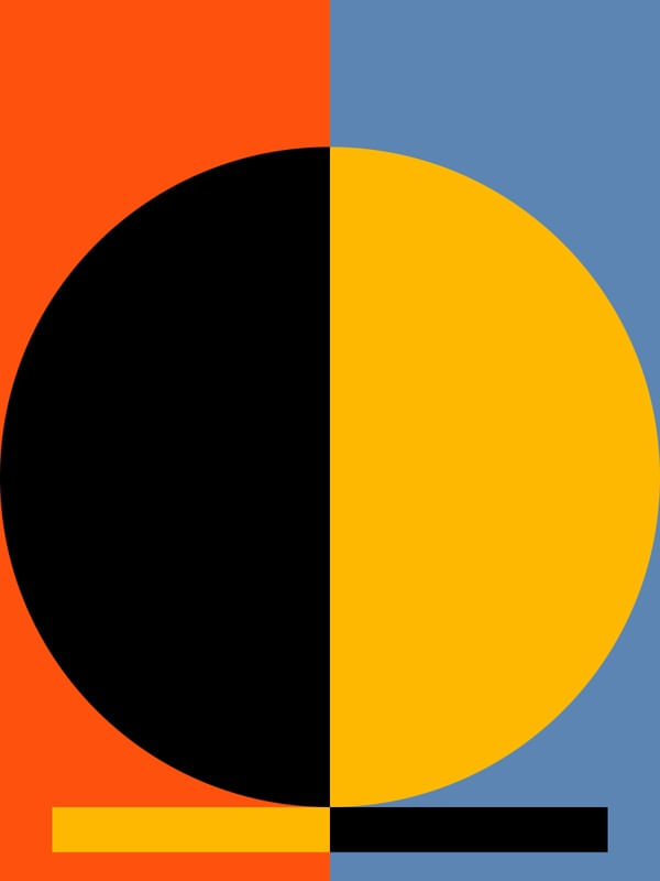 ARTE COLORIDA LARANJA AZUL AMARELO PRETO - ABSTRATO COLORFUL - 28A