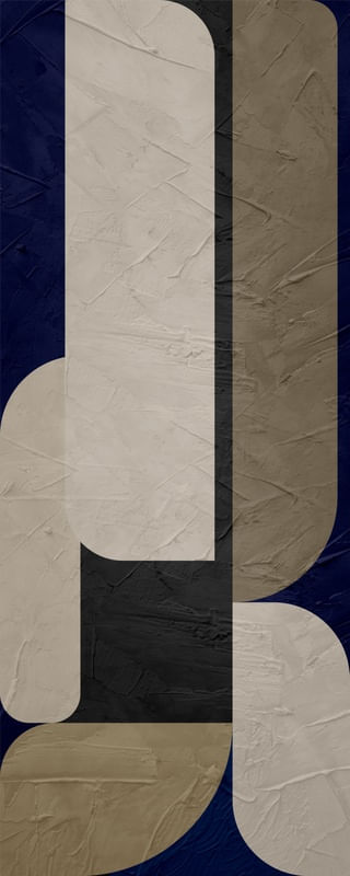 ARTE PANORAMICA COLORIDA CONTEMPORANEA BEGE MARROM AZUL - ABSTRATO GEOMETRICO- 692A - P