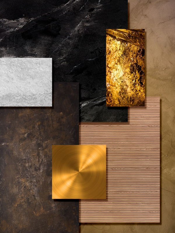 ARTE COLORIDA MADEIRA MARROM DOURADO - ABSTRATO GEOMETRICO - 700A