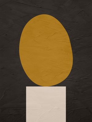 ARTE CONTEMPORANEA COLORIDA MARROM AMARELO BEGE - ABSTRATO GEOMETRICO - 685A2
