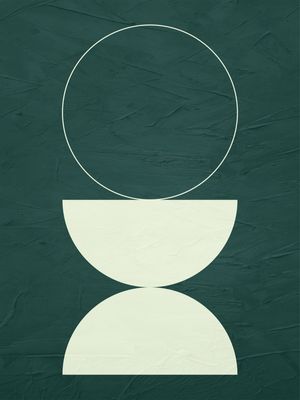 ARTE CONTEMPORANEA COLORIDA VERDE NATUREZA - ABSTRATO GEOMETRICO - 694A