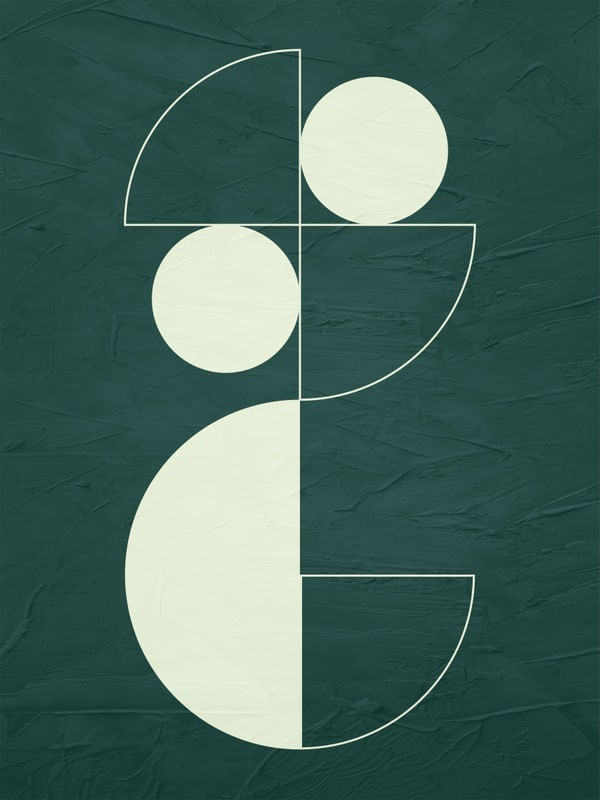 ARTE CONTEMPORANEA COLORIDA VERDE NATUREZA - ABSTRATO GEOMETRICO - 694B
