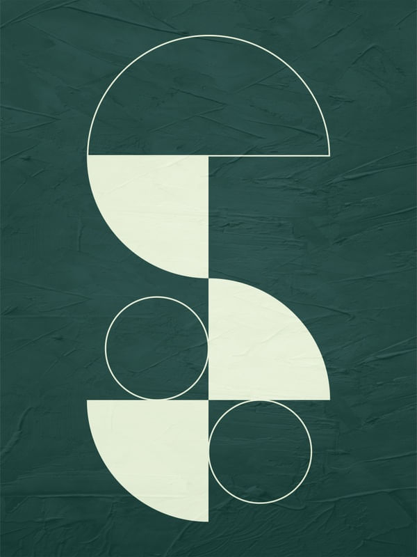 ARTE CONTEMPORANEA COLORIDA VERDE NATUREZA - ABSTRATO GEOMETRICO - 694E