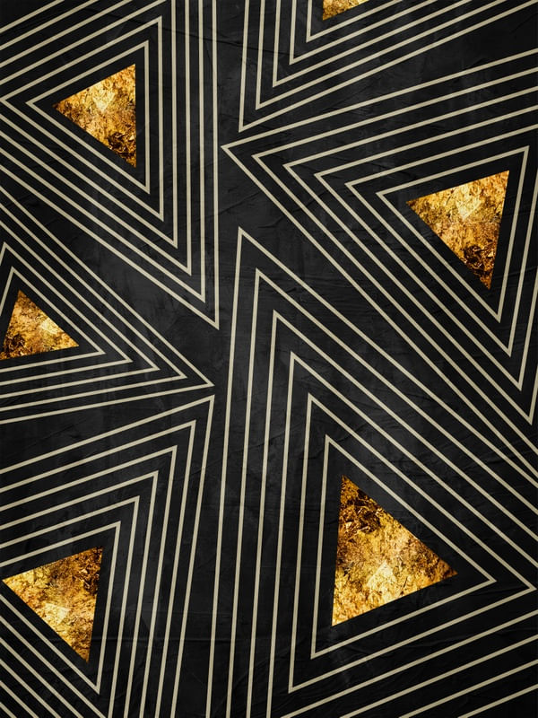ARTE CONTEMPORANEA COLORIDA PRETO DOURADO GOLD - ABSTRATO GEOMETRICO - 701B