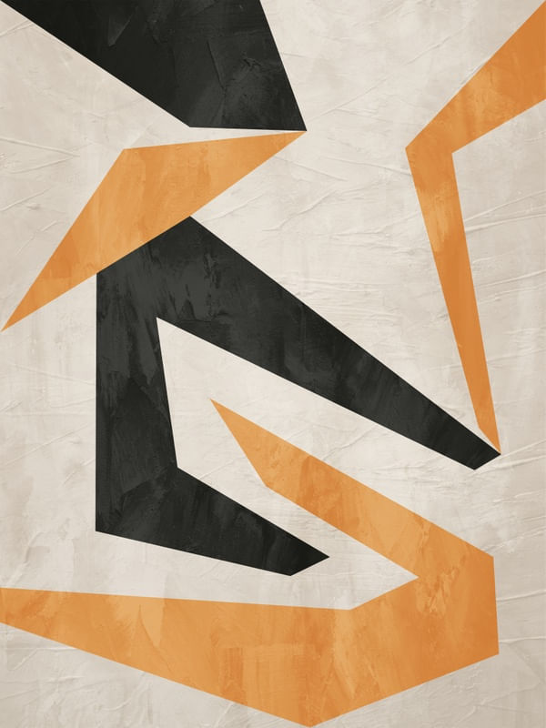 ARTE CONTEMPORANEA COLORIDA PRETO BEGE AMARELO - ABSTRATO GEOMETRICO - 702A