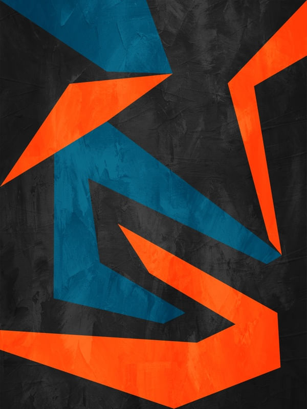 ARTE CONTEMPORANEA COLORIDA PRETO AZUL LARANJA - ABSTRATO GEOMETRICO - 702A2