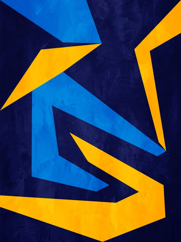 ARTE CONTEMPORANEA COLORIDA AZUL AMARELO - ABSTRATO GEOMETRICO - 702A3