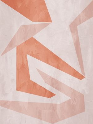 ARTE CONTEMPORANEA COLORIDA ROSA BEGE LARANJA - ABSTRATO GEOMETRICO - 702A4