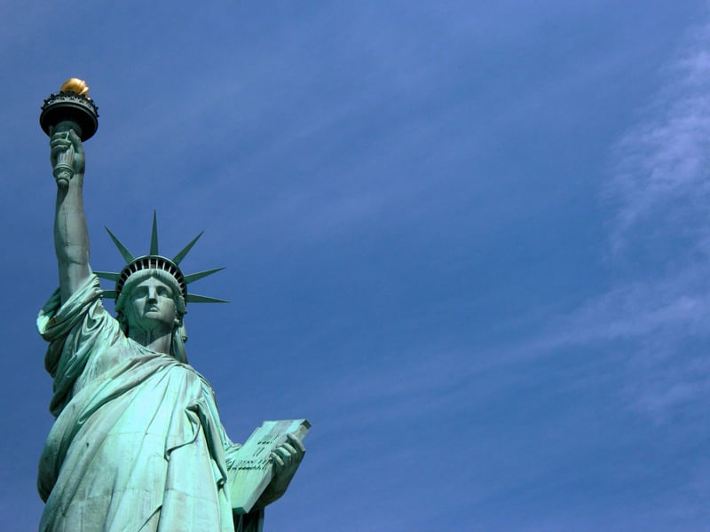 NY STATUE OF LIBERTY AND SKY