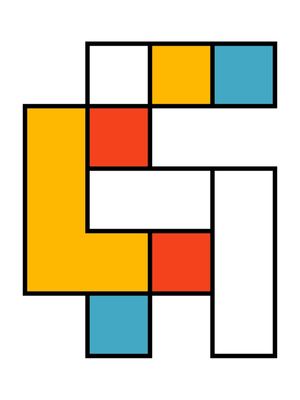 ARTE CONTEMPORANEA COLORIDA LARANJA AMARELO AZUL - GEOMETRICO BAUHAUS - 23A