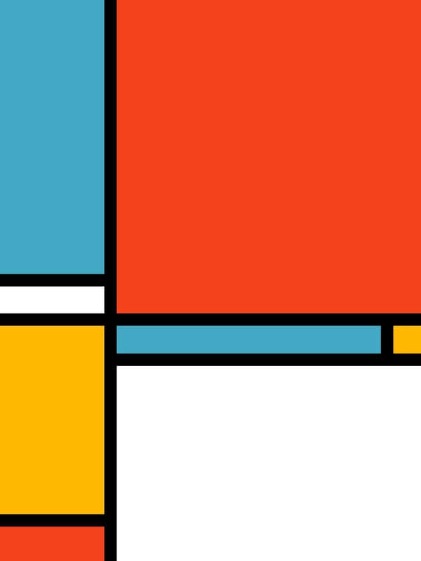 ARTE CONTEMPORANEA COLORIDA LARANJA AMARELO AZUL - GEOMETRICO BAUHAUS - 24A