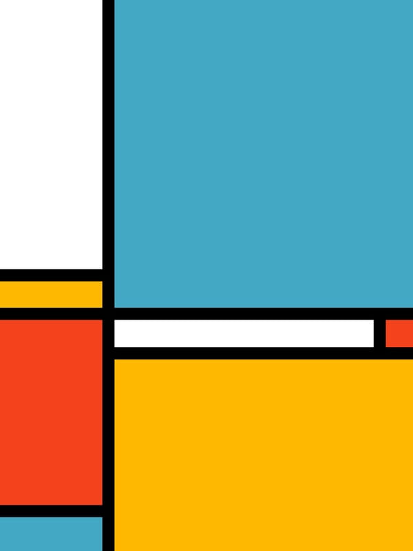 ARTE CONTEMPORANEA COLORIDA LARANJA AMARELO AZUL - GEOMETRICO BAUHAUS - 24B