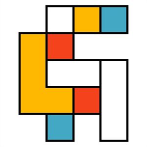 ARTE CONTEMPORANEA COLORIDA LARANJA AMARELO - GEOMETRICO BAUHAUS - 23A - Q