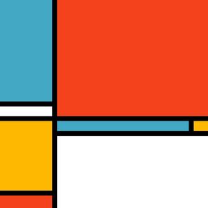 ARTE CONTEMPORANEA COLORIDA LARANJA AMARELO - GEOMETRICO BAUHAUS - 24A - Q