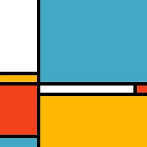 ARTE CONTEMPORANEA COLORIDA LARANJA AMARELO - GEOMETRICO BAUHAUS - 24B - Q