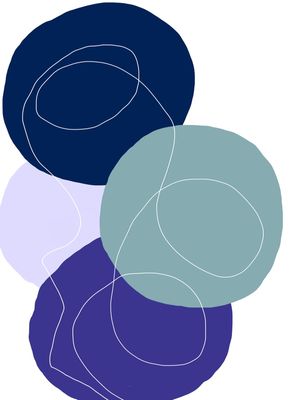GEOMÉTRICO ORGÂNICO AZUL ARTISTA GLORIA RIMES