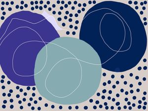 GEOMÉTRICO ORGÂNICO AZUL 01 ARTISTA GLORIA RIMES