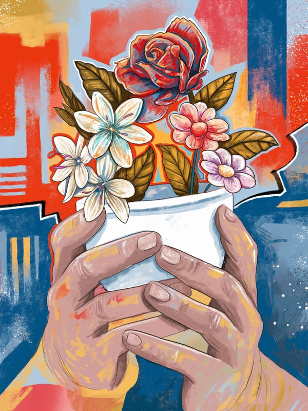 MÃOS DE FLORES