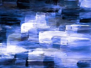 OUT OF TOUCH INVERTED 2 - INDIGO AZUL PERVINCA ABSTRATO ORGANICO PINCELADAS PINTURA