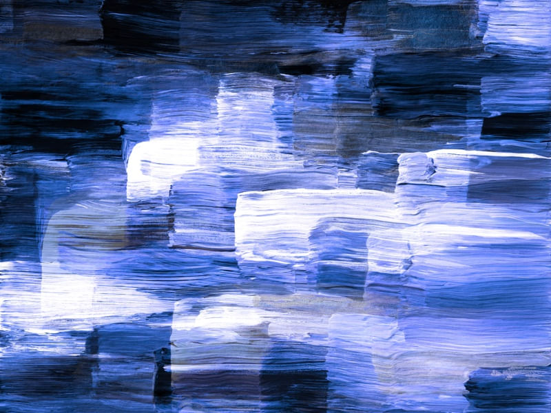 OUT OF TOUCH INVERTED 2 - INDIGO AZUL PERVINCA ABSTRATO ORGANICO PINCELADAS PINTURA