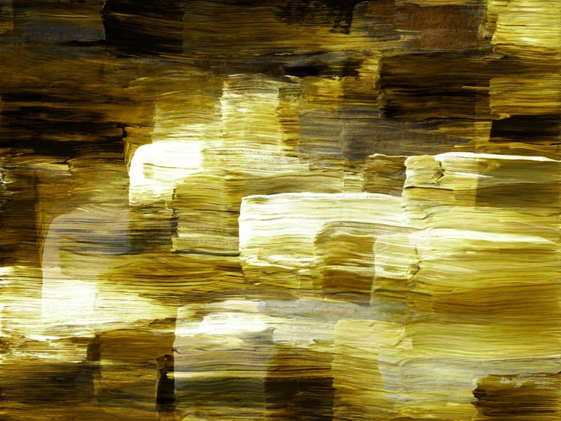 OUT OF TOUCH INVERTED 3 - LIMAO AMARELO MARROM ABSTRATO ORGANICO PINCELADAS PINTURA