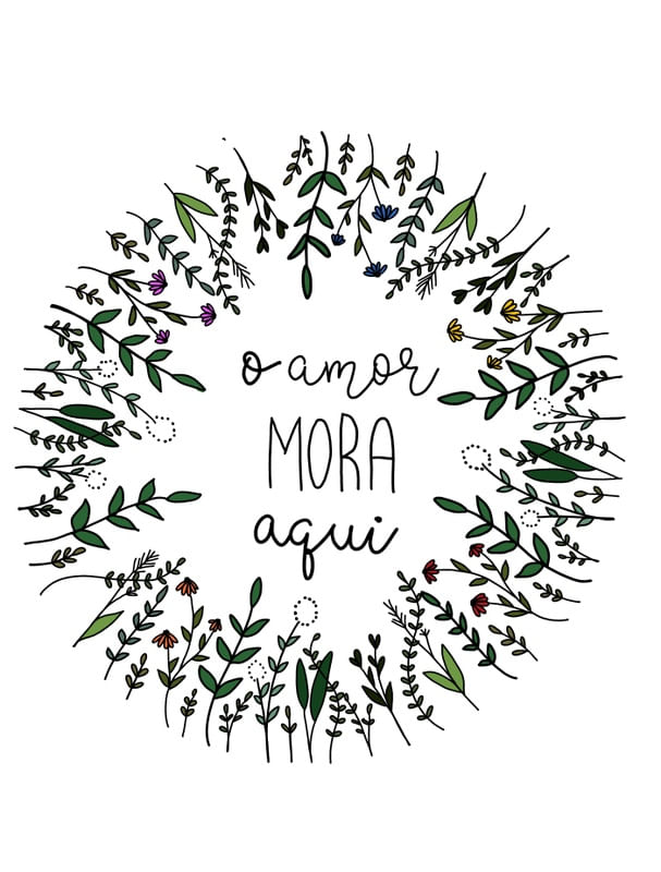 O AMOR MORA AQUI LETTERING