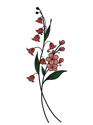 GALHO COM FLORES DELICADAS