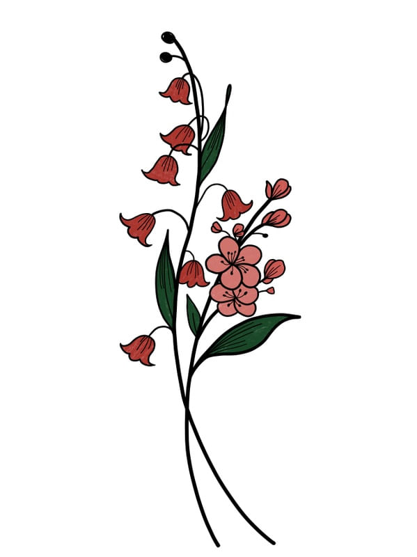 GALHO COM FLORES DELICADAS