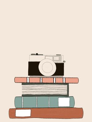LIVROS E CÂMERA FOTOGRÁFICA FOFOS