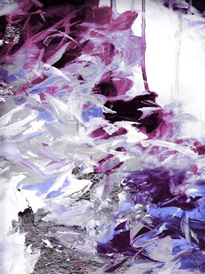 FLUX AND FLUTTER 4 AMETISTA ROXO TOLET BRANCO - ABSTRATO NUVENS ORGANICO PINTURA