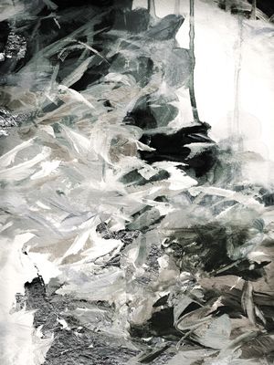 FLUX AND FLUTTER 5 NEUTRO CINZA PRETO BRANCO - ABSTRATO NUVENS ORGANICO PINTURA