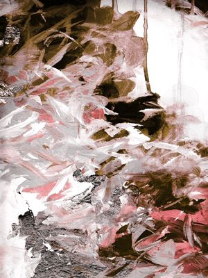 FLUX AND FLUTTER 6 BOEMIO ROSA MARROM BRANCO - ABSTRATO NUVENS ORGANICO PINTURA